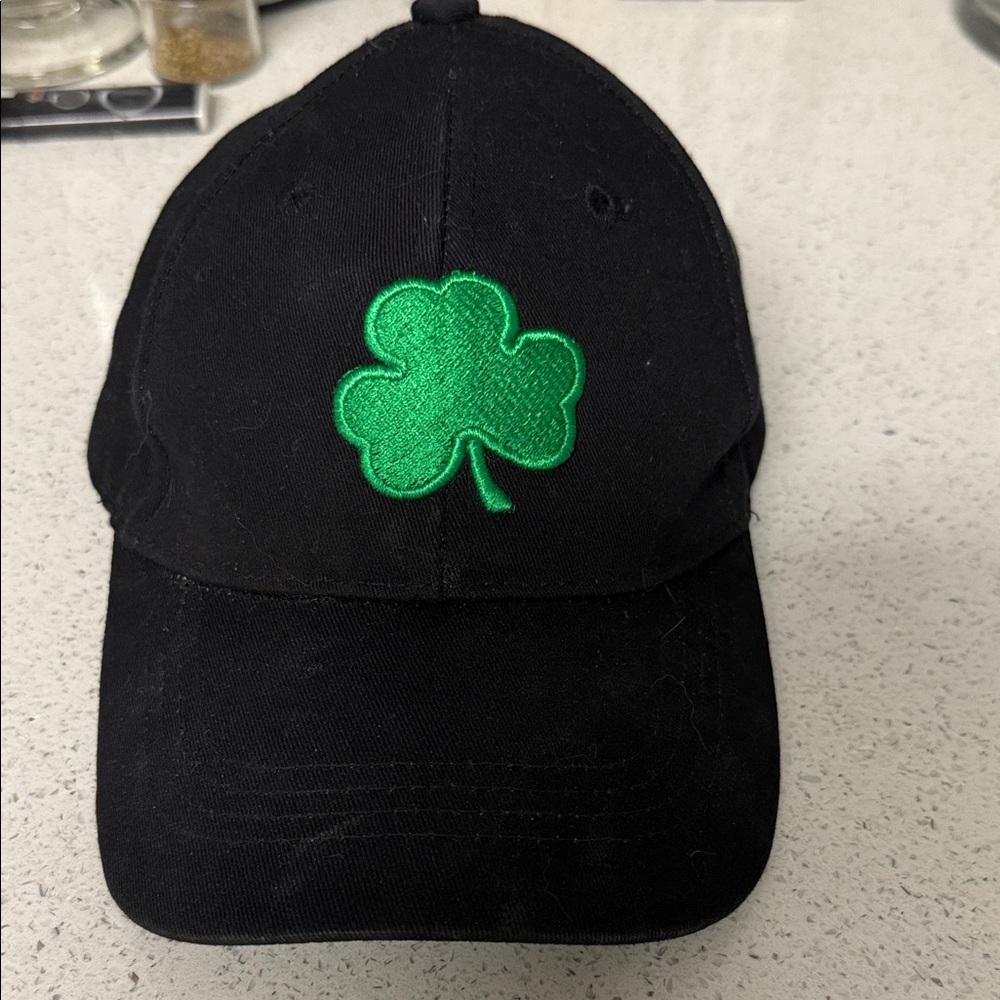 Lucky Brand Black Hat with Green Shamrock